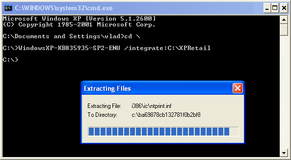 Integrating Service Pack 2