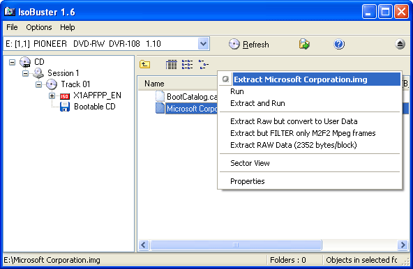 Stripping the bootable image file