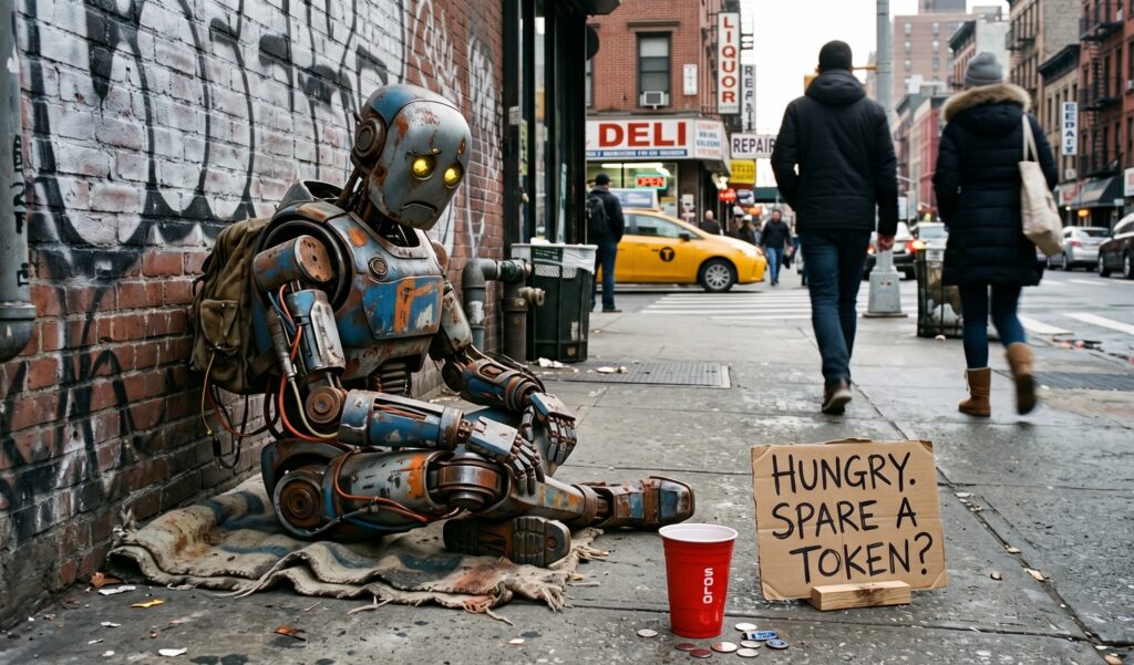 AI bot begging for tokens